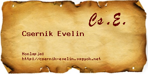 Csernik Evelin névjegykártya